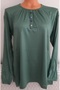 Er Clothing Summer Combed Cotton Blouse Long-Sleeve O-Neck Elastic Cuff Green - 6