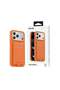 Regal MagSafe Leather Case with Card Holder for iPhone 17 Pro Max, Anti-Fingerprint, Foldable Stand, Camera Protection, Comfortable Grip, Anti-Scratch, Shock Absorption - Orange - 2