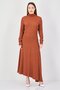 Women Metallic Maxi Dress, Rust Brown