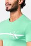 Jeans Men Crew Neck Short Sleeve Brand Logo T-Shirt, Green - 3