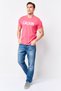 Calvin Jeans Men Crew Neck Short Sleeve Brand Logo T-Shirt, Pink - 2