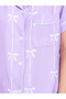 Purple Bow Print Shirt And Pyjama Set - 3