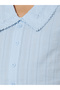 Blue Lace Collar Regular Fit Shirt - 3