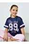 Girls Navy Graphic Print Short Sleeve T-Shirt