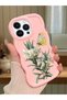 iPhone 13 Pro Compatible Case Camera Protector Pink Silicone Couple Phone Case Butterfly Pattern