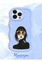 iPhone 13 Pro Compatible Case Camera Protector Blue Silicone Couple Phone Case Girl Pattern - 2