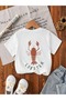 Lobster Printed Crew Neck 100% Cotton Short Sleeve Kids and Teenagers T-Shirt - 2