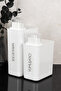 Set of 2 Self-Scale Detergent Boxes with Labels 3000 ml - 2200 ml Powder Detergent Softener Label Scale Lid Detergent Container - 3