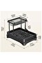 2 Tier Foldable Dish Rack, Double Storage Large Capacity, Kitchen Cutlery Drainer Rack with Water Conduit(Black) - 3