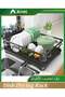 Dish Drying Rack, Extendable Dish Rack for Kitchen Counter, Stainless Steel Dish Strainer with Utensil Holder, Black