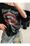 Women's Fun All Night Printed Boat Neck Off Shoulder 100% Cotton T-Shirt - 4