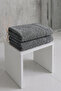 100% Cotton Foot Towel Set - Jacquard Leaf Patterned Floor Towel Set of 2 - 50X70 cm - Dark Gray - 2