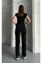 Women's Black High Waist Mom Jean Pants Stretchable - 6