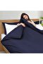 YORKSHIRE BEDDING Soft Breathable Brushed Microfibre Plain Double Duvet Cover Set Navy - 2