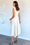 Stone Women's Double Breasted Collar Four Button Dress - 4