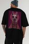 Tarz Lama Oversize Back Printed Black T-Shirt Unisex 100% Cotton Premium Design Streetwear - 6