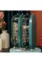 Folding Mirrored Jewelry Organizer Storage Hanger Box Mirror for Earrings Necklaces Bracelets - 6