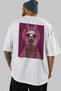 Tarz Lama Oversize Back Printed White T-Shirt Unisex 100% Cotton Premium Design Streetwear - 5