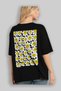 Daisy Emoji Oversize Back Printed Black T-Shirt Unisex 100% Cotton Premium Design Streetwear - 4