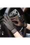Black Color Lycra Mesh Gloves Fingerless Party Gloves - 2