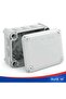 OBO T100 IP66 Waterproof Junction Box, Grey Plastic Enclosure | Screw-Fix Lid, Cable Entry Knockouts, Outdoor Use, Dust & Jet Proof, Surface Mount - 2