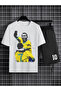 Pele Printed 100% Cotton Crewneck Children's T-Shirt-Shorts Two-Piece Set