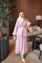 Pink Waist Tie Shirt and Skirt Set