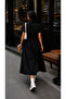 Women's Poplin Shirt Dress with Belt - 2