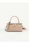 Women's Box Model Leather Handle Zippered Crossbody Handbag and Shoulder Bag - 2