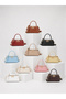 Women's Box Model Leather Handle Zippered Crossbody Handbag and Shoulder Bag - 8