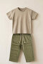 Baby Kids 100% Cotton Basic T-Shirt and Muslin Pants 2-Piece Set