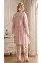 New Season Powder Scalloped Summer Button Detailed Stylish Design Short Sleeve Maternity Maternity Dressing Gown Pajama Set - 3