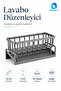 Sink Organizer with Bottom Tray, Sponge Holder, Brush Holder, Detergent Holder, 23 cm Anthracite