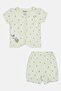 Toddlers Girl 2 Pcs Allover Print Top And Bloomer Set, Mint Green - 2
