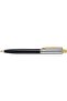 Sentinel Metal 335 Ballpoint Pen, Glossy Black Barrel, Polished Chrome, Gold-Plated Trims, Medium Point - 3