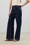 Navy Blue Tie-Dye Wide Leg Women's Jeans