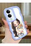 Vivo Y19S Compatible Case Camera Protector Blue Silicone Couple Phone Case Girl Pattern