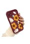 Realme C21 Compatible Case Camera Protector Claret Red Silicone Couple Phone Case Floral Pattern - 3