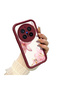 Vivo X200 Pro Compatible Case Camera Protector Burgundy Silicone Couple Phone Case Floral Pattern - 2