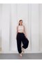 Women's Black Elastic Waist Pleated Oysho Fabric Shalwar Trousers Frv0009 - 4