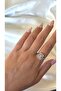 Women's Silver Color Row Stone Adjustable Baguette Ring - 2