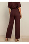 Wide Leg Flexi Waist Pintuck Detail Trousers - 4
