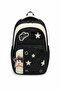 Children's School Backpack with Süzene Embroidery Detail and Star Pattern, Daily and School Bag