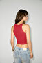 Coralie Women's Soft and Flexible Fabric Halter Neck Fitted Red Tank Top - 5