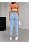 Julia Milano Ice Snow Wash Blue Snow Wash High Waist Mom Jeans for Daily Wear (2026) - 3