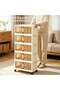 Foldable 5-Tier Freestanding Wardrobe Cabinet with Doors and Wheels - 3