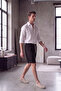 Men's Black Summer Lightweight Casual Breathable Muslin Shorts with Back Pockets - 5