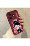Tecno Spark 10 Pro 4g Compatible Case Camera Protector Claret Red Silicone Couple Phone Case Cat Pattern - 2