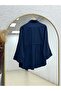 Aleyna Yarısı Buttoned Waist-Tightened Tunic-Zn2092 Navy Blue - 5