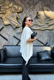 Women's 100% Cotton Asymmetrical Cut Flowy Cape Blouse Sun418 - 3